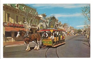 PFERDEGEZOGENE STRASSENBAHN Main St DISNEYLAND Anaheim Kalifornien Postkarte Emporium - Bild 1 von 2