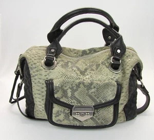 Aimee Kestenberg Beige/Black Leather Snake Print Handbag Quilted - Picture 1 of 12