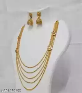 Indian Bollywood Style Gold Plated Choker Necklace Earrings Temple Jewelry Set - Picture 1 of 7