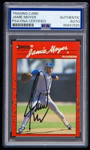 Jamie Moyer signiert 1990 Donruss Karte #378 (PSA) Texas Rangers auf Karte Autogramm - Bild 1 von 2