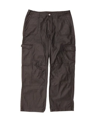 Pantalones cargo rectos DENIM & CO para mujer W32 L29 algodón negro BZ09 Foto 1 de 4