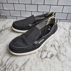 Crocs Walu Canvas-Loafer Damengröße 7 Schuhe grau Slipper Freizeit - Bild 1 von 6