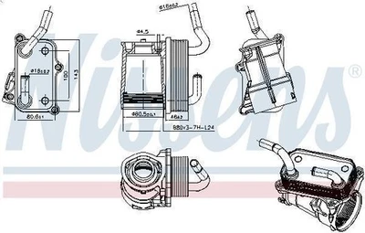 Enfriador de aceite, aceite de motor NISSENS 91317 MERCEDES-BENZ SL (R230) 5 2001-2012 Foto 1 de 4