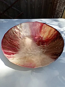 Large Heavy Vintage Studio Designs Multi Coloured Decorative Glass Bowl 39.5cm - Picture 1 of 8