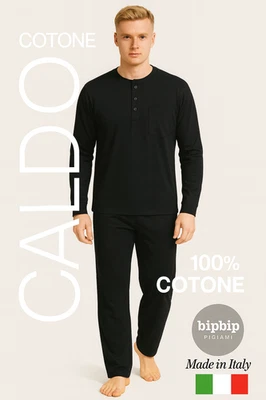 PIGIAMA UOMO BIP BIP TAGLIE OVER SERAFINO TASCHINO CALDO COTONE ART. 7301 - Immagine 1 di 4