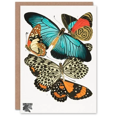 Tarjeta artística Eugene Seguy vintage mariposas azul y naranja Foto 1 de 4