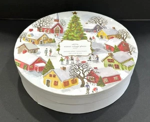 Piatti CENA Pottery Barn Winter Village......SCATOLA PORTAOGGETTI VUOTA per 4 - Foto 1 di 6