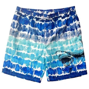 Thereabouts Boys Blue Tie Dye Shark Swim Trunks Boardshorts Size 18-20 Husky - Picture 1 of 2