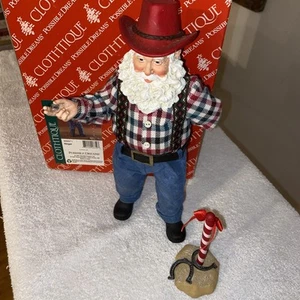 10" Santa Cowboy CLOTHTIQUE Possible Dreams Dept 56 Ringer 2 Stück - Bild 1 von 5