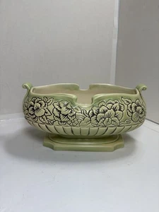 Vintage 1943 Red Wing Keramik Konsole Schüssel #1188 10"x6" Elfenbein/Grün Blumenmuster. - Bild 1 von 7