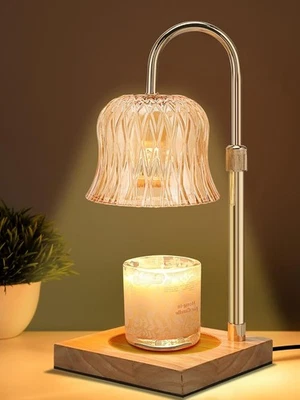 Lámpara Calentador de Velas,Altura Ajustable con Temporizador Regulable Cera Flor, Vidrio  Foto 1 de 4