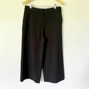 MM LaFleur Pants Size 6 The Pippa Light Twill Wide Leg Crop Stretchy Black - Picture 1 of 13