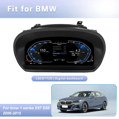 12.3IN Digital Cluster Instrument Speedometer For BMW 1 Series E88 E87 2006-2015 Foto 1 de 4