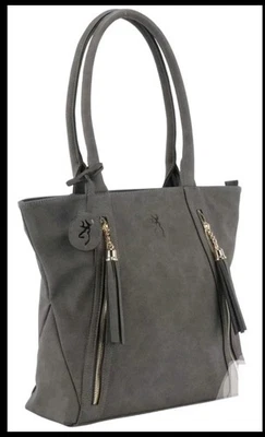 Browning Concealed Carry Purse, CCW Gun Handbag Gray Faux Leather Alexandria - Image 1 of 4