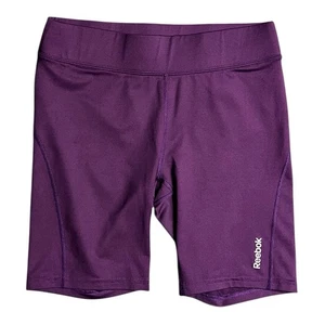 Reebok Bike Shorts Womens S Plum Purple Athleisure Performance Stretch Workout - Picture 1 of 9