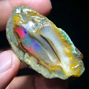 Unglaublicher natürlicher äthiopischer Opal grob 195 Karat Welo Multi Feueropal Edelstein - Bild 1 von 7