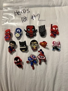 13pc Spiderman & Hero’s Fun Cute Shoe Charms for Crocs New - Picture 1 of 1