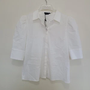 Neu mit Etikett Alice + Olivia Willa PUFFBLUSE KURZÄRMELIG WEISS GR. L - Bild 1 von 10