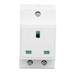 UK AC250V 13A DIN Rail Socket Built In Protective Contact Earthing Contact FI - Picture 1 of 22