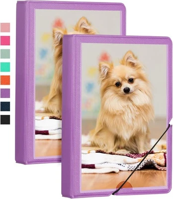 Paquete de 2 álbumes de fotos pequeños de elevación 4x6 28 bolsillos de plástico paquete de 2, púrpura real  Foto 1 de 4