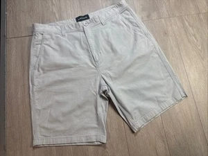 Pantalones Cortos Rodd & Gunn Hombres 36 Lona Sarga 9” Entrepierna Gris Claro Verano Relax - Imagen 1 de 8