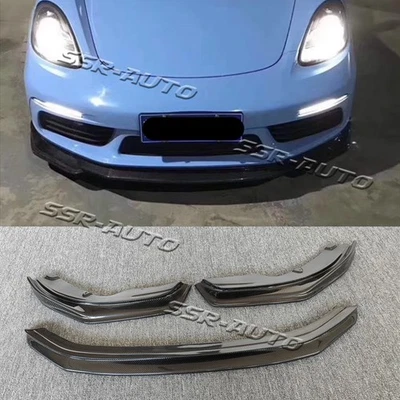 Kit de alerón de cuerpo de parachoques delantero de carbono real para Porsche 718 Boxter Cayman Foto 1 de 4