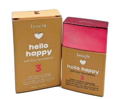Benefit Hello Happy мягкая размытая основа оттенок # 3 основа новая в коробке  - Изображение 1 из 2