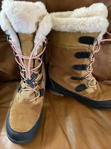 All in Motion Thermolite Faux Fur Brown ecomade girls size 5 boots - Picture 1 of 6