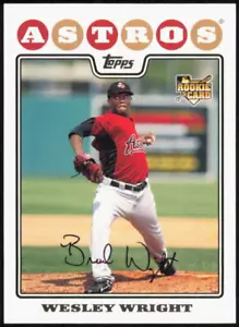 Scheda auto 2008 Topps #361 Wesley Wright Houston Astros Rookie RC FACSIMILE - Foto 1 di 2