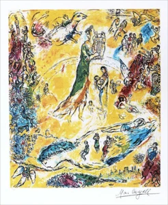 Marc Chagall Sorcerer Of Music P/Signed Litho Print 30 x 25 - Picture 1 of 1