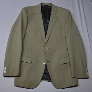 Hugo Boss 40R Khaki Hutsons 100% Cotton Mens Blazer Suit Jacket Sport Coat - Picture 1 of 12