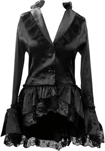 ChicStar Satin Victorian Steampunk Gothic Bustle Ruffle Jacket Corset Back Sz 20 - Picture 1 of 10
