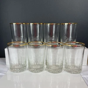 Bicchiere doppio vetro federale vecchio stile bicchiere bordo oro whisky bevanda set 8 - Foto 1 di 13