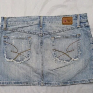Hebilla BKE Vintage Y2K Denim Jean Lavado Ligero Micro Mini Falda Festival Talla 11 - Imagen 1 de 5
