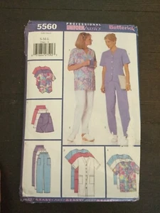 Butterick 5560 Misses Uniform Scrubs Dress Top Pants Skorts Medical S-L Uncut - Picture 1 of 4