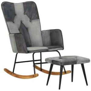 Schaukelstuhl mit Hocker Schwingsessel Schwingstuhl Relaxsessel A4D5 - Bild 1 von 12