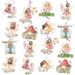 Fairy Party Decorations Hanging Swirls Flower Fairy Themed First Birthday - Picture 1 of 7