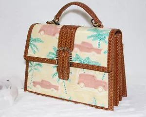 ❤️ Brahmin Hallie Satchel Honey Brown Copa Cabana Cars Handtasche Umhängetasche Neu mit Etikett - Bild 1 von 7