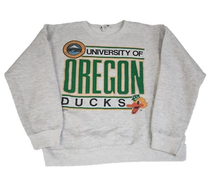 Vtg 80s 90s USA Adult L Gray UO University of Oregon DUCKS Sweatshirt #1566 - Picture 1 of 17
