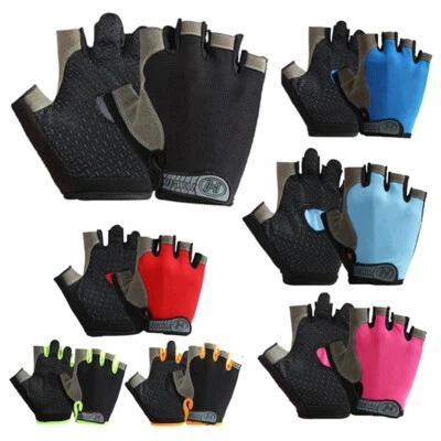 1Pairs Half Finger Sports Gloves Bicycle Bike Anti-Slip Cycling Gloves Men Women - image 1 of 4