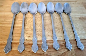 REED & BARTON 7 ICED TEA SPOONS DUTCHESS of MARLBOUGH HERITAGE MINT Stainless - Picture 1 of 4