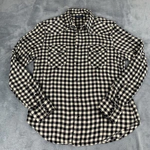 Camisa Polo Ralph Lauren de Franela Occidental a Cuadros para Hombres M Negra/Crema Negra Broches a presión - Imagen 1 de 11