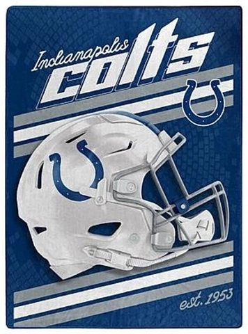 Indianapolis Colts Speed Helmet Super Size 60X80 Plush Raschel Blanket Throw Cover
