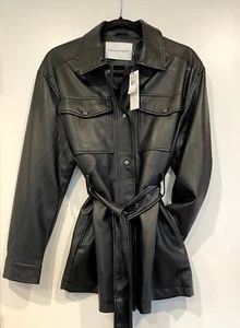 NWT Rebecca Minkoff Women's Vegan Leather Shirt Jacket, Trench, size Medium - Picture 1 of 5