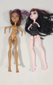 white Elastics Draculaura & clawdeen Monster High Dolls Lot Of 2 - Picture 1 of 19