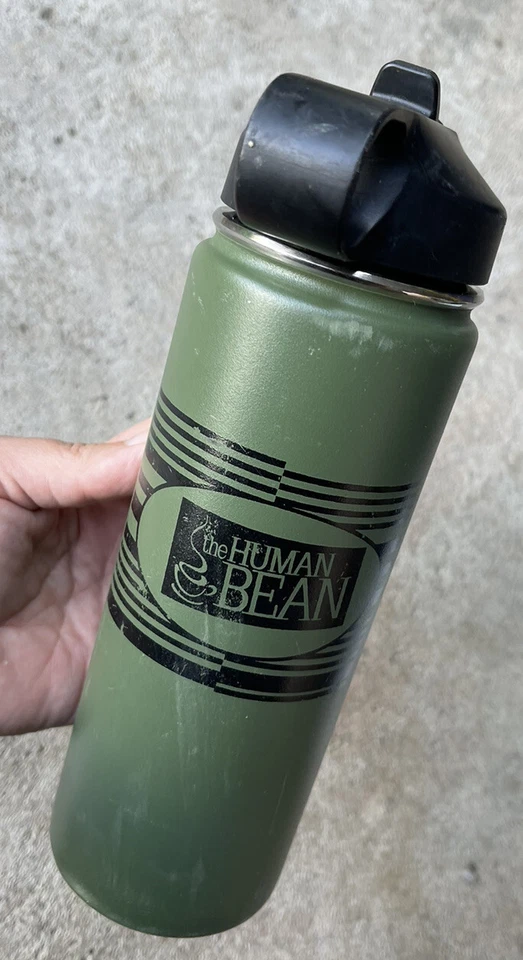 The Human Bean Coffee Hydro Flask Wide Mouth 20oz Bottle w/ Lid Green & Black - Image 1 of 4