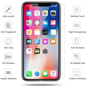 Protector de pantalla de vidrio templado plano para Apple iPhone Models 2.5D 9H - Imagen 1 de 2