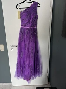 neu lang ball kleid abend kleid cocktail-kleid lila one shoulder - Bild 1 von 5