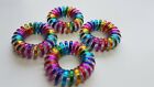 Multicolour Rainbow Spiral Hair Band Hairbands Bobbles Stretchy Ponytail 4pk  