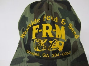 Vintage WESTSIDE FEED & SEED Green CAMO Mesh Back Trucker Cap HAT Snapback - Picture 1 of 8